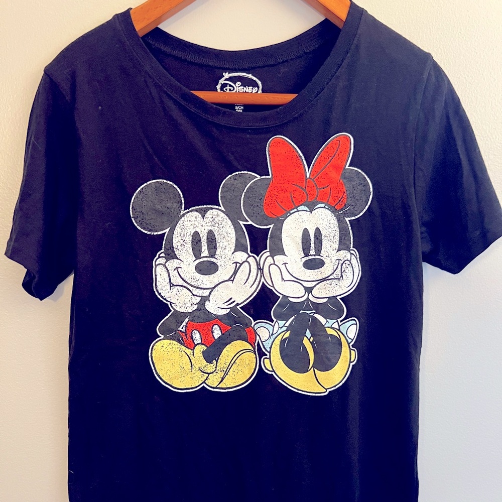 ✨ Disney Mickey & Minnie Tee | Juniors S | Black